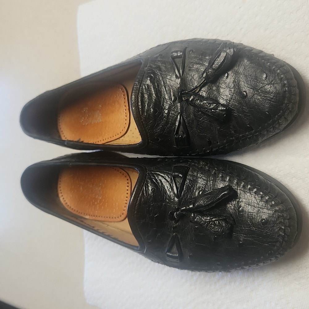 Zelli Italia Men's Black Tassel Loafers/Shoes, Size 9, GUC